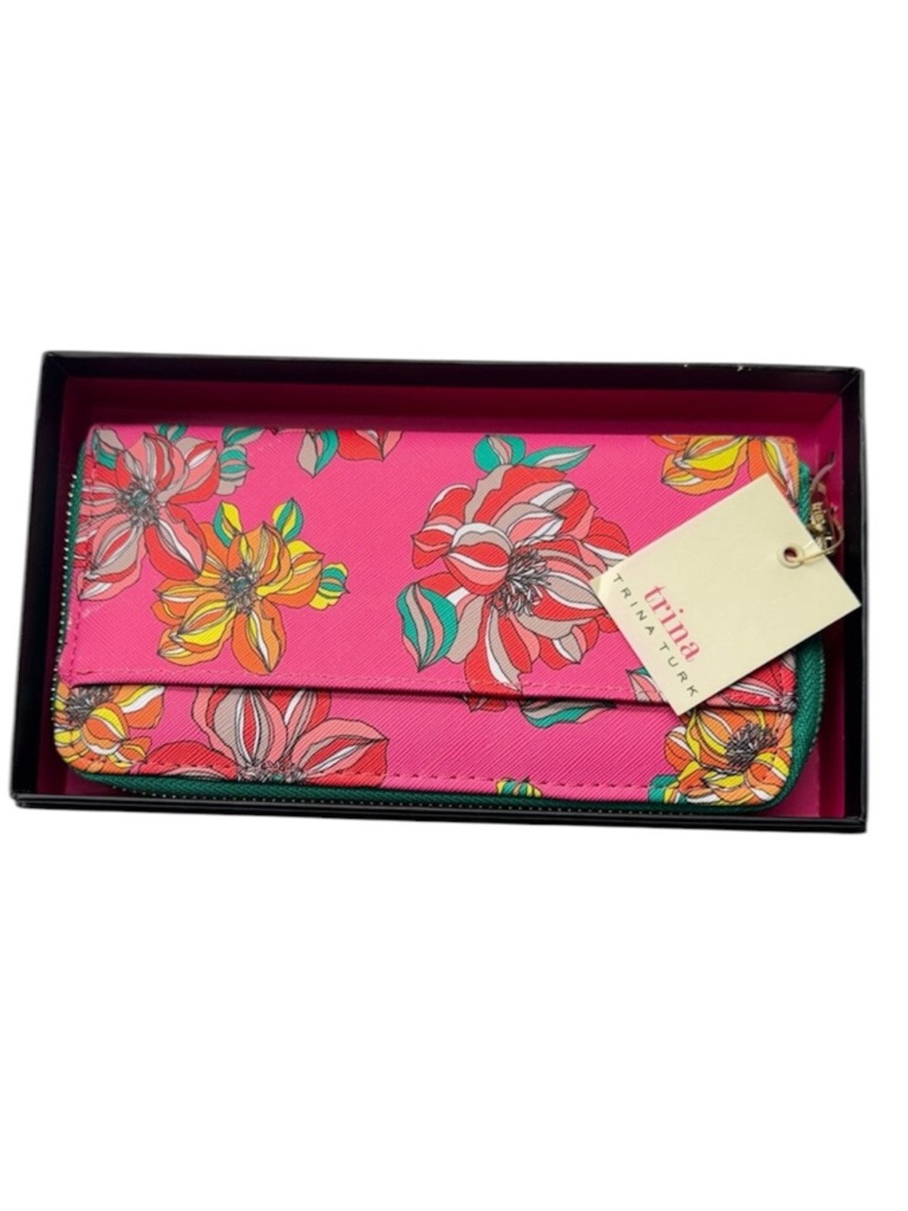 Trina Turk Floral Zip-Around Wallet in Pink Floral - NEW!